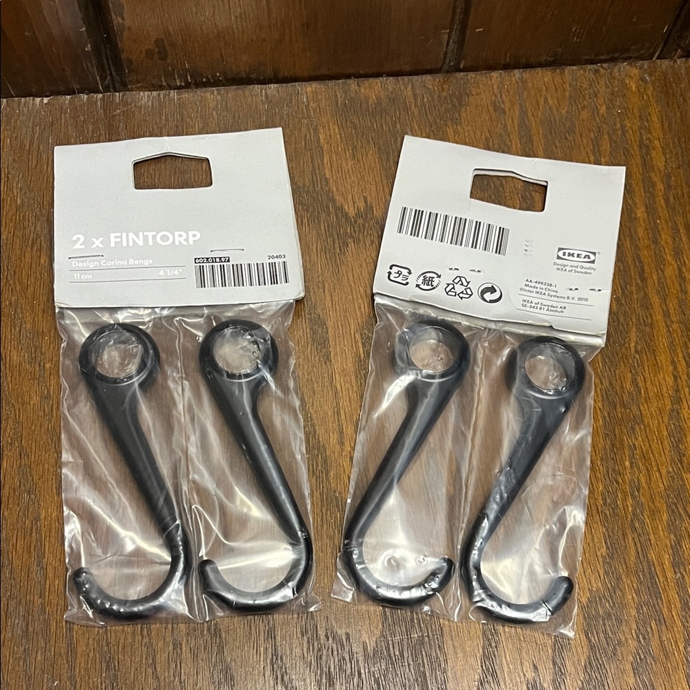 IKEA FINTORP Black Hanging Hooks
